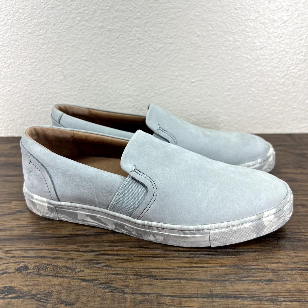 Frye Womens Shoes Size 6M Flats Sneakers Gray Ice Nubuck Marbled Slip On